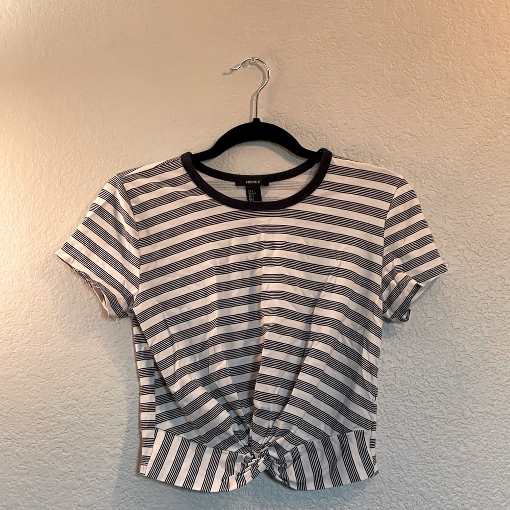 Forever 21 | Nautical Striped Crop Top w/ Front Twist